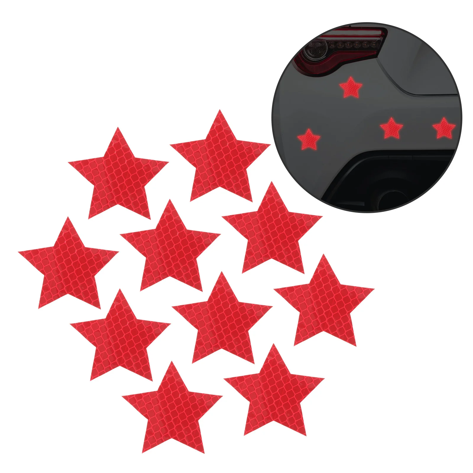 

10Pcs Reflective Stickers Collision Warning Night Visibility Decals for Cars Bikes Motorcycles Durable Waterproof Self-Adhesive