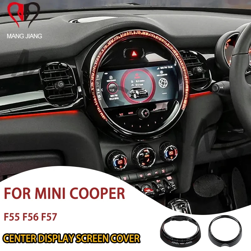 Car Central Console Control Screen Decorative Navigation Outer Ring Trim Shell For Mini Cooper F55 F56 F57 Interior Accessories