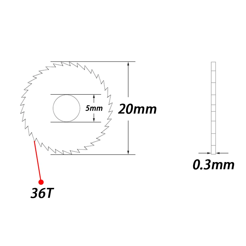 10pcs 20x5mmx40Tx0.3mm. Buyers customize products and cannot return them.