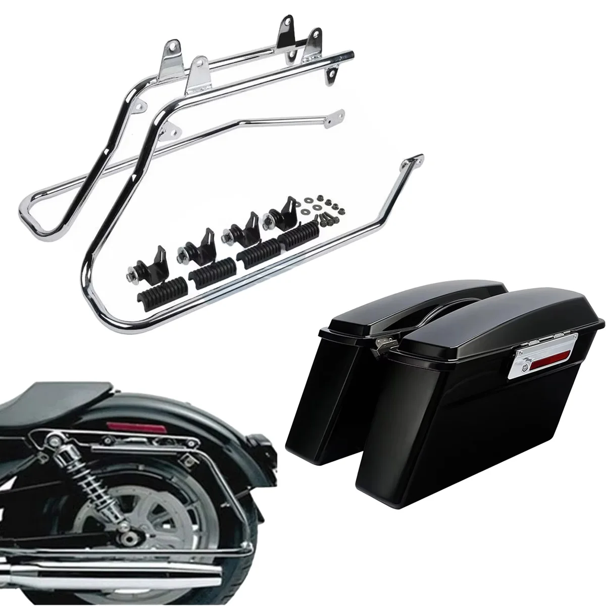Accessoires pour motos Harley Softail Fat Boy 1994-2025, sacoches latérales rigides en ABS, boîtes, valises, sacoches avec support de conversion