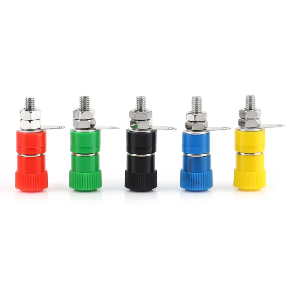 20 Pcs 4MM Binding Posts Terminal 5 Colors Color Coding Female Socket Jack Durable Banana Plug Connectors Amplifier Terminal