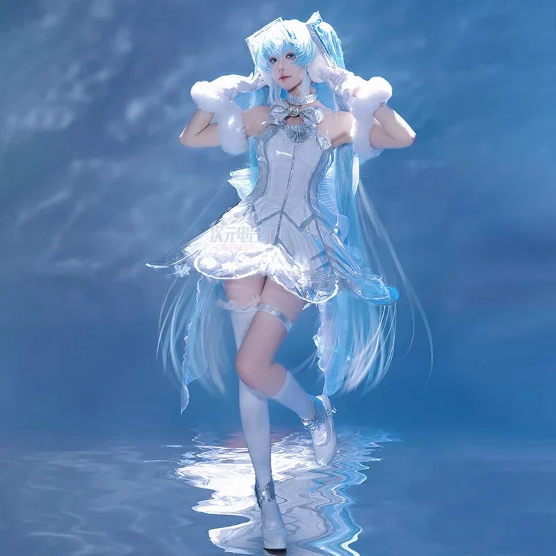 

Хэллоуин Карнавал Сценическая Одежда Мику Косплей Костюм Женщины Изящное Великолепное Торжественное Платье Головные Уборы Носки Перчатки Костюм