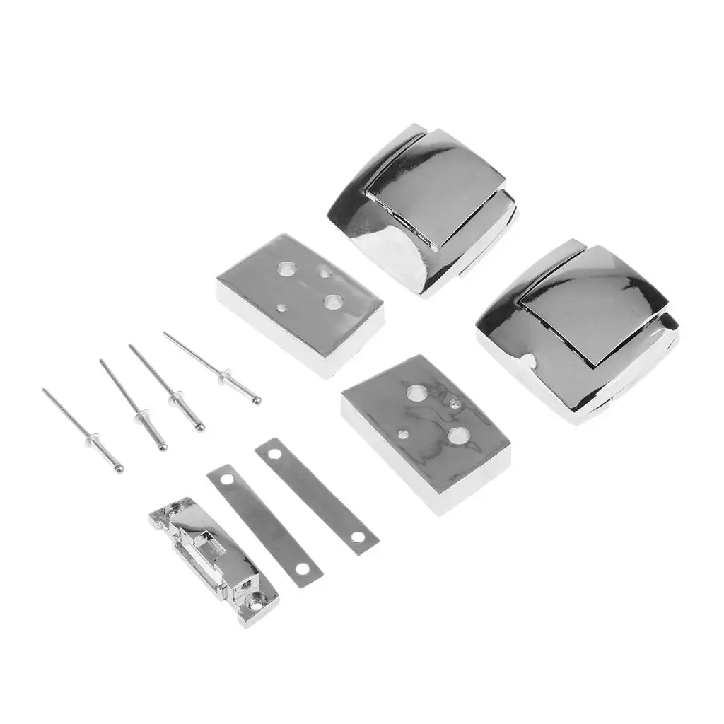 Motorcycle Tour Pak Lock Key Set Silver Hinges and Latch Security Kit for 2009-2013 HD Tour Pak