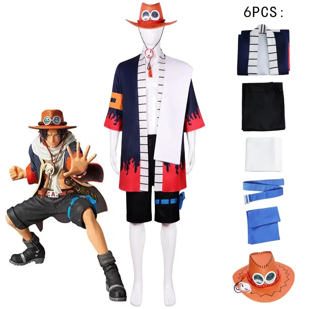 Anime Cosplay Portgas·D· Ace Costume For Men