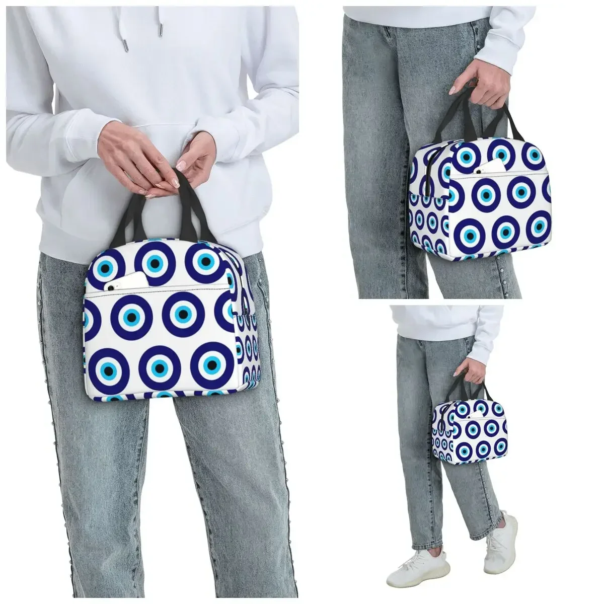 Magic Eye Five Set Evil Ey Insulated Lunch Bag for Kids School Cooler Thermal Food Box Tote Portable Lunch Boxes Container