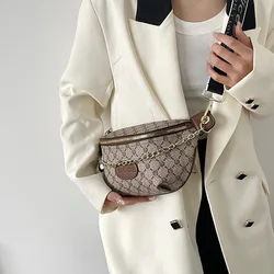 Luxury Chain Waist Bags For Women Classics Chest Bag PU Leather Shoulder Crossbody Bag New Fashion Phone Purse Ladies Fanny Pack