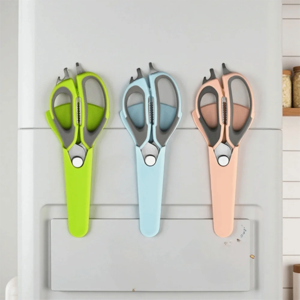 

Removable Chicken Bone Scissor Magnetic with Protective Cover Kitchen Shear Stainless Steel Sharp Barbecue Scissor Refrigerator