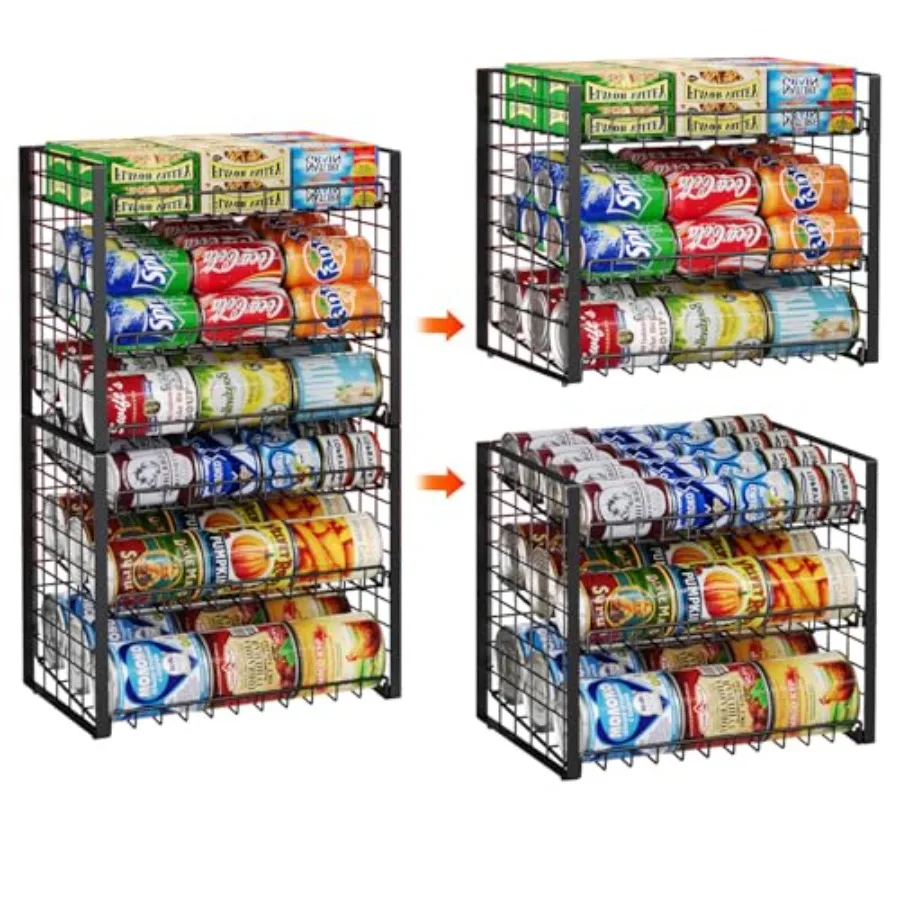 

Stackable Can Rack Organizer for Pantry Adjustable Can Storage Holder for Various oz of Canned food Soda Drinks Can Dispenser f