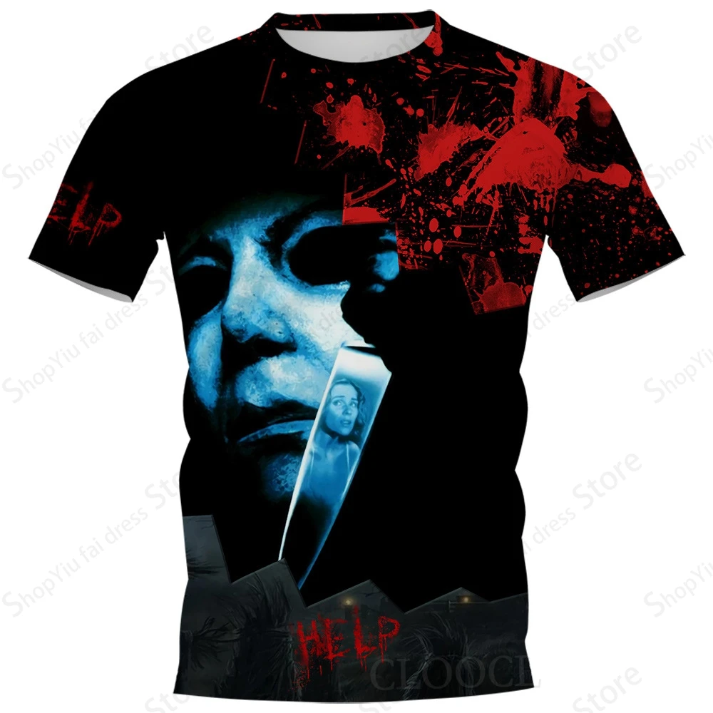 Men's T-shirt 3d Halloween Print Tshirt Men Women Fashion T-shirt Michael Myers T Shirt Hip Hop Top Tee Graphic Camiseta Clothes