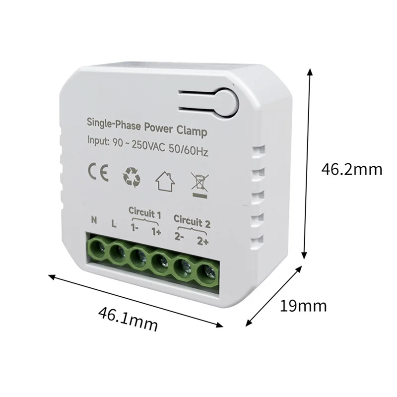 HFES Tuya สมาร์ท Wifi Energy Meter 2Xcurrent Transformer Clamp 90- 250V Kwh Power Monitor ไฟฟ้าสถิติ