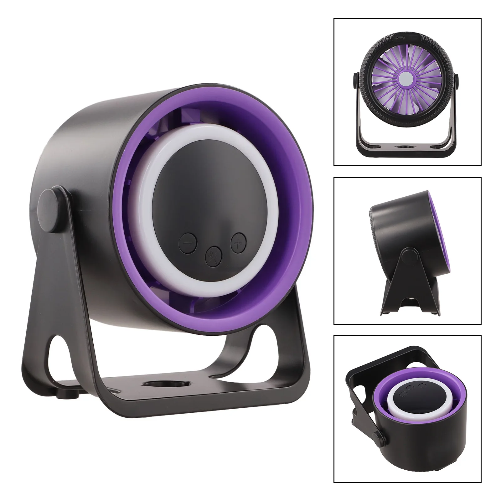 Rechargeable Battery Desk Fan with Quiet Operation USB Charging 100 Speed Levels Adjustable Head and LED Light