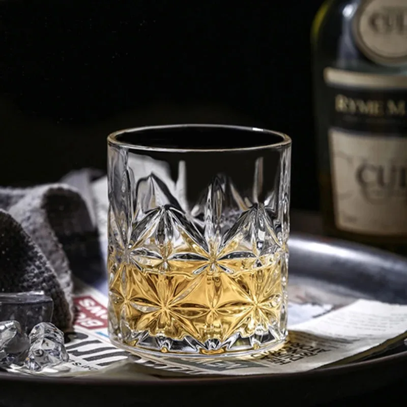 

Luxury Engraved Cups Old Fashioned Whiskey Glasses Classical Glass Gifts for Scotch Lovers