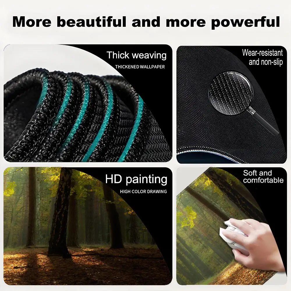 Mouse Pad Gamer HD XXL Computer keyboard pad Desk Mats MousePads Forest Landscape Gamer Laptop Carpet Natural Rubber Table Mat