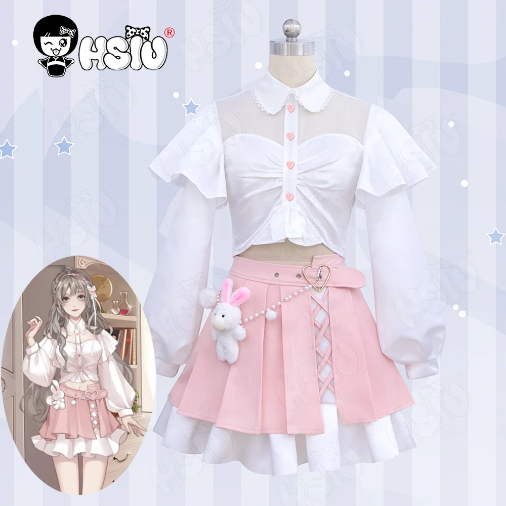 Anna Cosplay Costumes Game Moon Shadow Villa Cosplay Costume HSIU Pink skirt cute full set of clothing Pink Anna cosplay