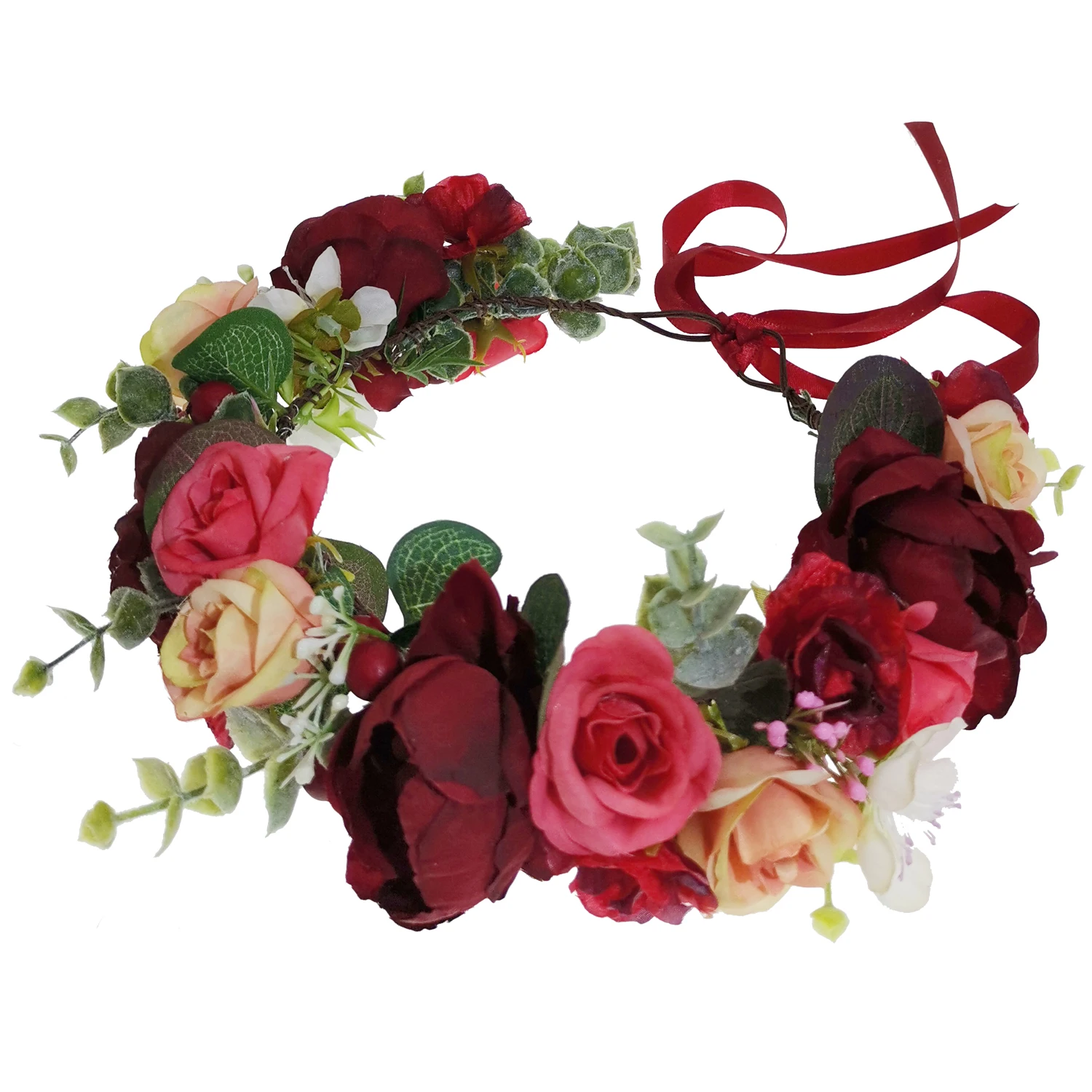 6pcs Forest-style Floral Headband Girls Flower Crown Wedding Hair Accessories Headdress Women Girls Floral Garland Bridal Flower