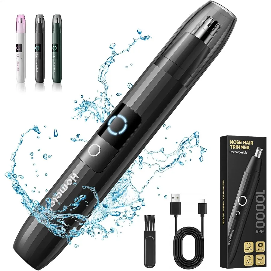 

Rechargeable Nose Hair Trimmer for Men Women Profional Painl Ear Eyebrow Facial Hair Trimmer 10 000 RPM Powerful Motor with Dua