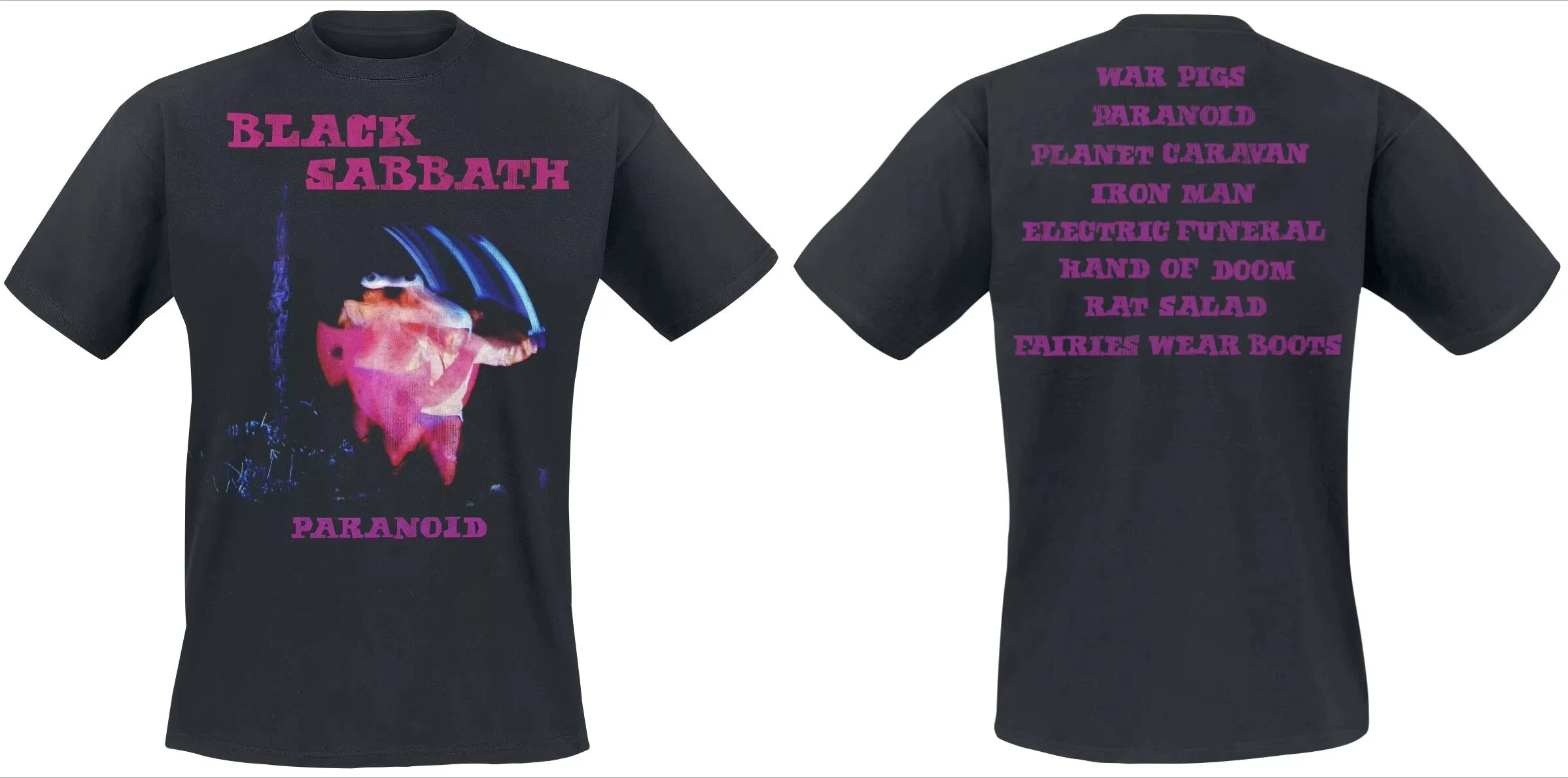 Black Sabbath Paranoid T-Shirt Men's women Black Rock Band Graphic Tee Heavy Metal Style Casual Top Print New Arrival Tee S-4XL
