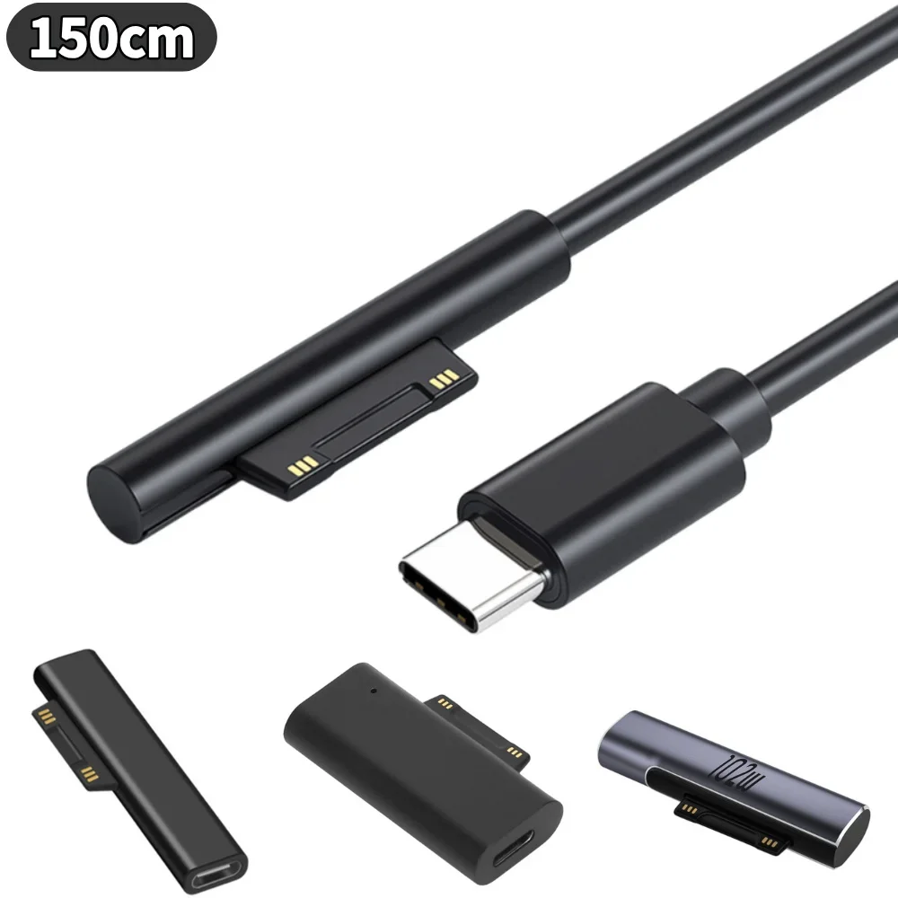 1.5m Type C Power Supply Charger Adapter for Microsoft Surface Pro 6 5 4 3 Book 2 15V 3A PD Tablet Charger Adapter Cable Cord