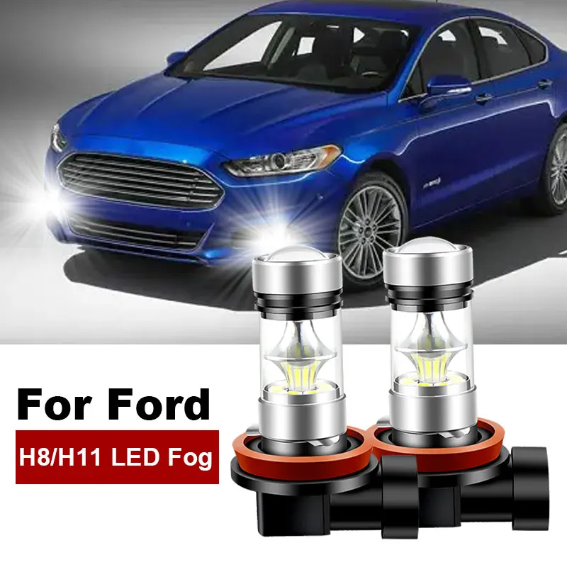 2pc 2400LM For Ford Fusion 2006 -2019,Focus(MK2,MK3,MK4) 2008-2018 LED H8 H11 Fog Light Bulb Car DRL Lamp 6000K 12V