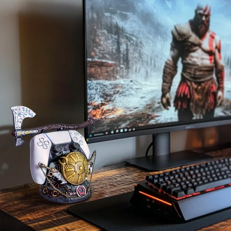 Game God Of War Baru PS5/Xbox Pengendali Anime Berdiri Kreatif Dekorasi Desktop Unik Aksesori Game Hadiah Universal