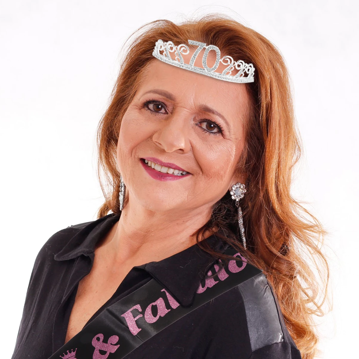 

70th Birthday Sash Set Premium Material Bright Color Birthday Sash Photo Prop Celebratory Supplies One Size Fits Most