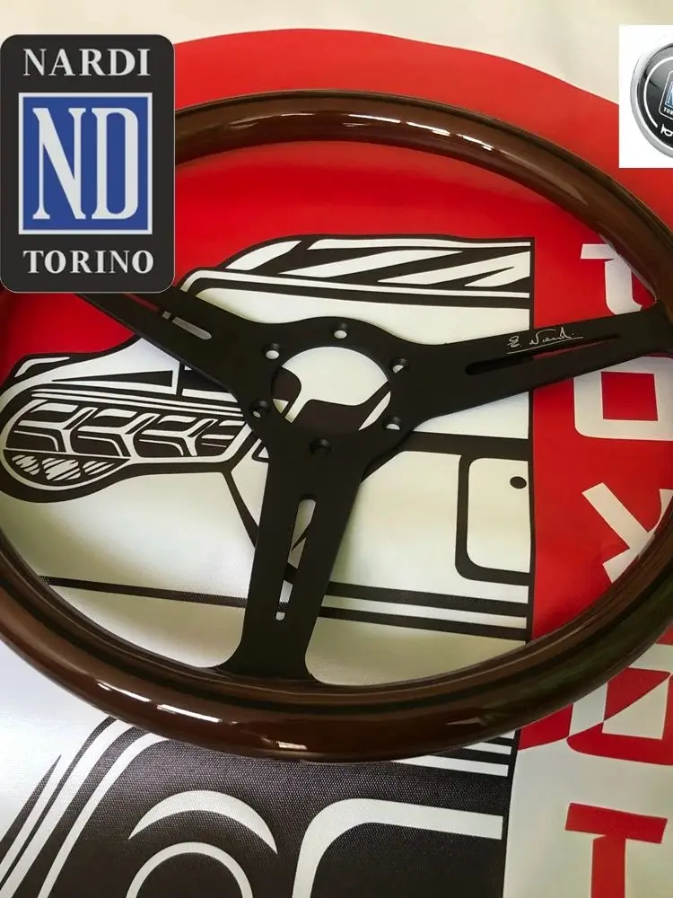 380MM Classic Real Wood Nardi Steering Wheel Car Rally Racing JDM ND Steering Wheel Volantes For VW HONDA TOYOTA BMW Nissan