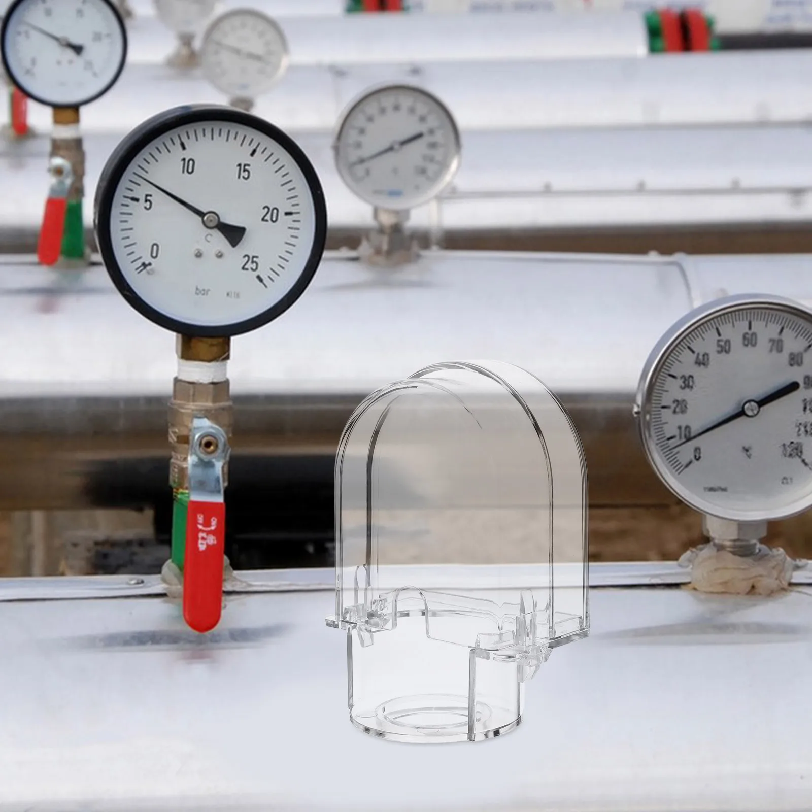 

Pressure Gauge Protective Cover Heavy Duty Clear For Air Compressor Refrigerant Gauges Waterproof Impact Resistant