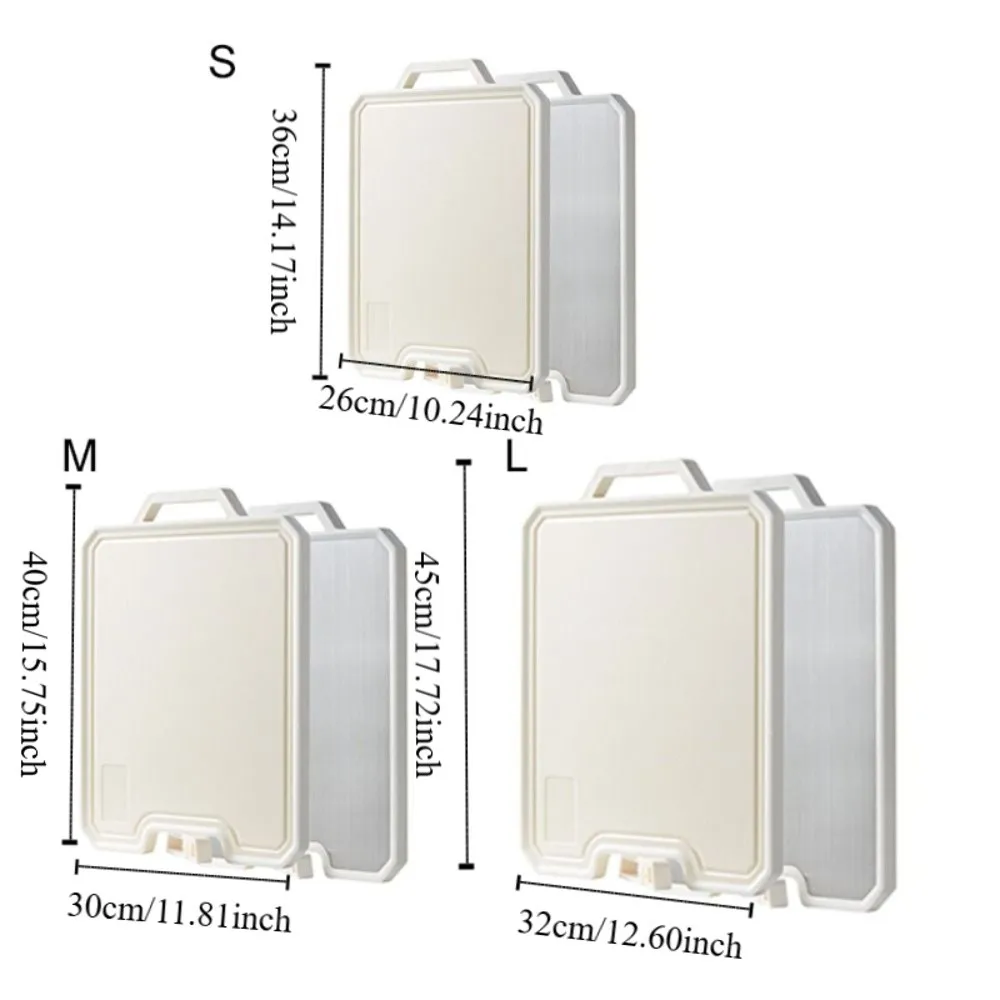 لوح تقطيع غير لاصق على الوجهين مع منطقة طحن، لوح تقطيع بتصميم قابل للدوران من الفولاذ المقاوم للصدأ مضاد للعفن #6