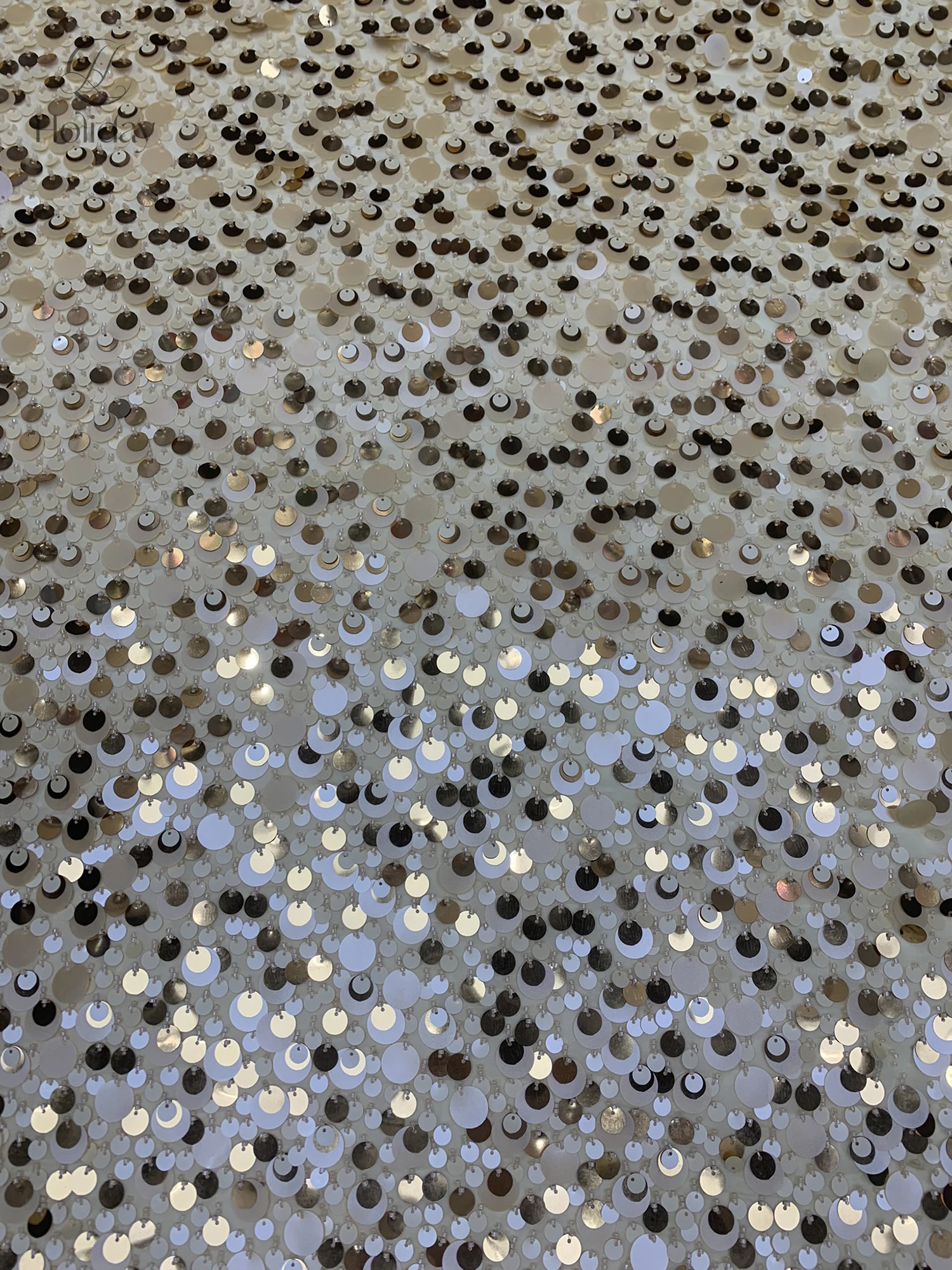 Tessuto di paillettes con perline di lusso, tessuto di fascia alta per abiti da sposa, moda couture, tessuto di pizzo materiale per costumi fai da te