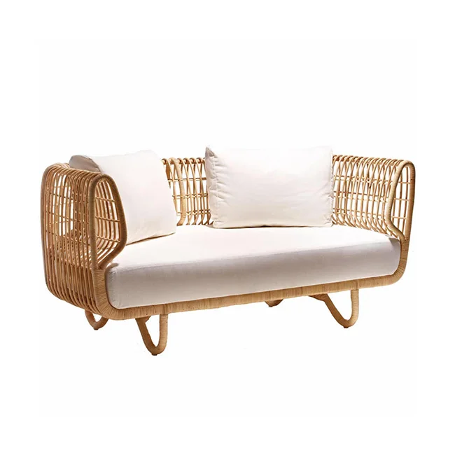 

Double Door Balcony Modern Backyard Rattan Sofa Set Patio Outdoor Furniture Rattan Garden Sofa Outdoor Sofa