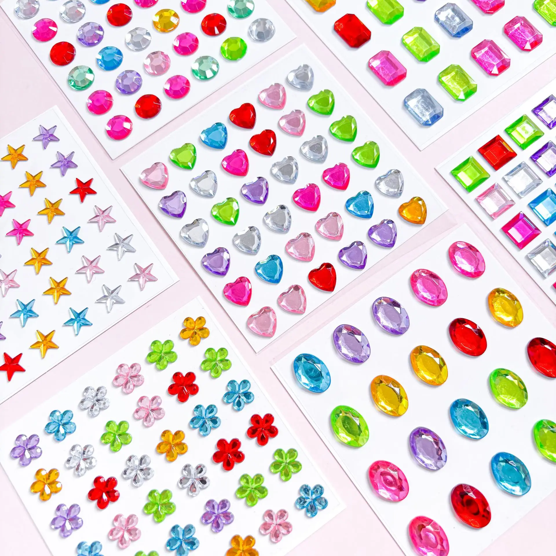 

Gemstone Stickers for Kids - DIY Irregular Rhinestone Decals for Phones, Notebooks & Bottle Decor