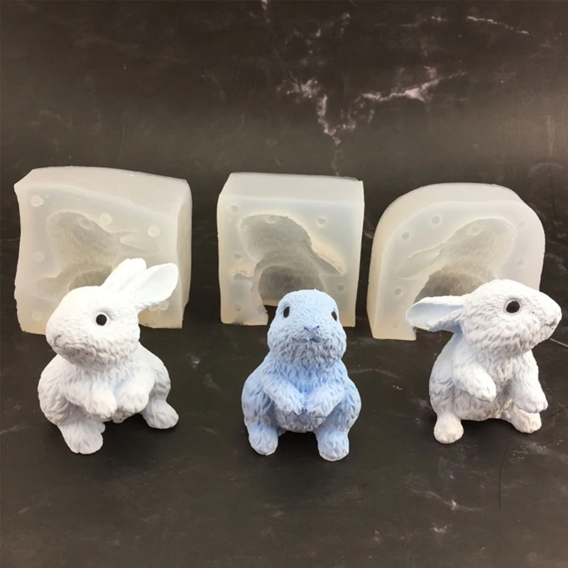 3D Rabbit Shaped Silicone Mold for DIY Handmade Ornaments Mould Handicrafts Making Tool Baking Mold