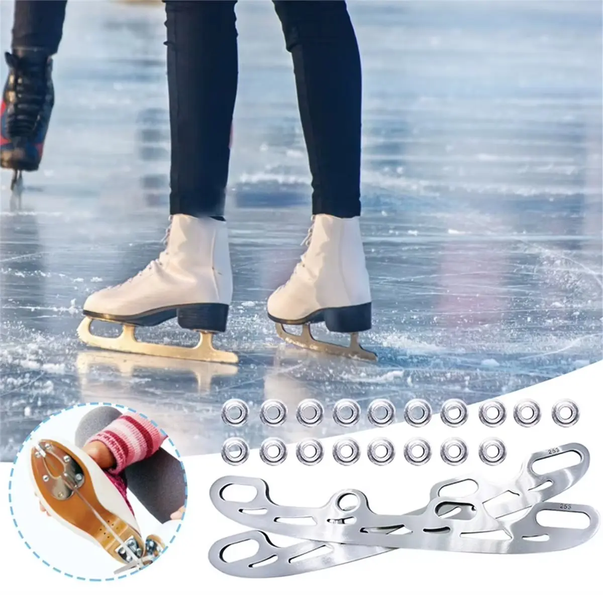 Big Discount 290mm Ice Skating Blade Stainless Steel Inline Figure Skate Blade Skate Shoes Skating Replacement Blades