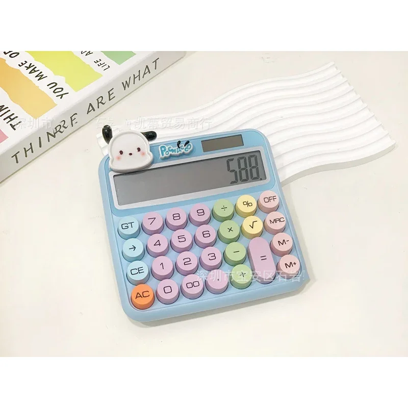 Kawaii Sanrio Hello Kitty My Melody Badtz Maru เครื่องคิดเลขพลังงานแสงอาทิตย์ 12 หลักหน้าจอขนาดใหญ่อะนิเมะการ์ตูนเทศกาลของขวัญ