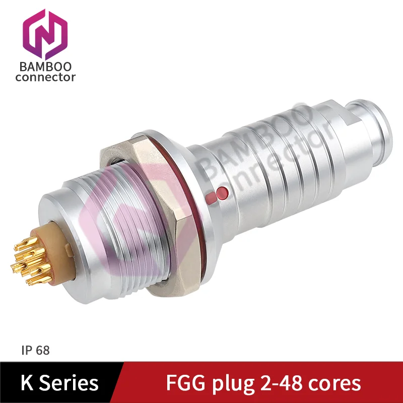 K Series FGG.0K.306.CLCD Push-pull self-locking connector IP68 waterproof metal circular connector 3 4 5 6 7 9 12 pin connector