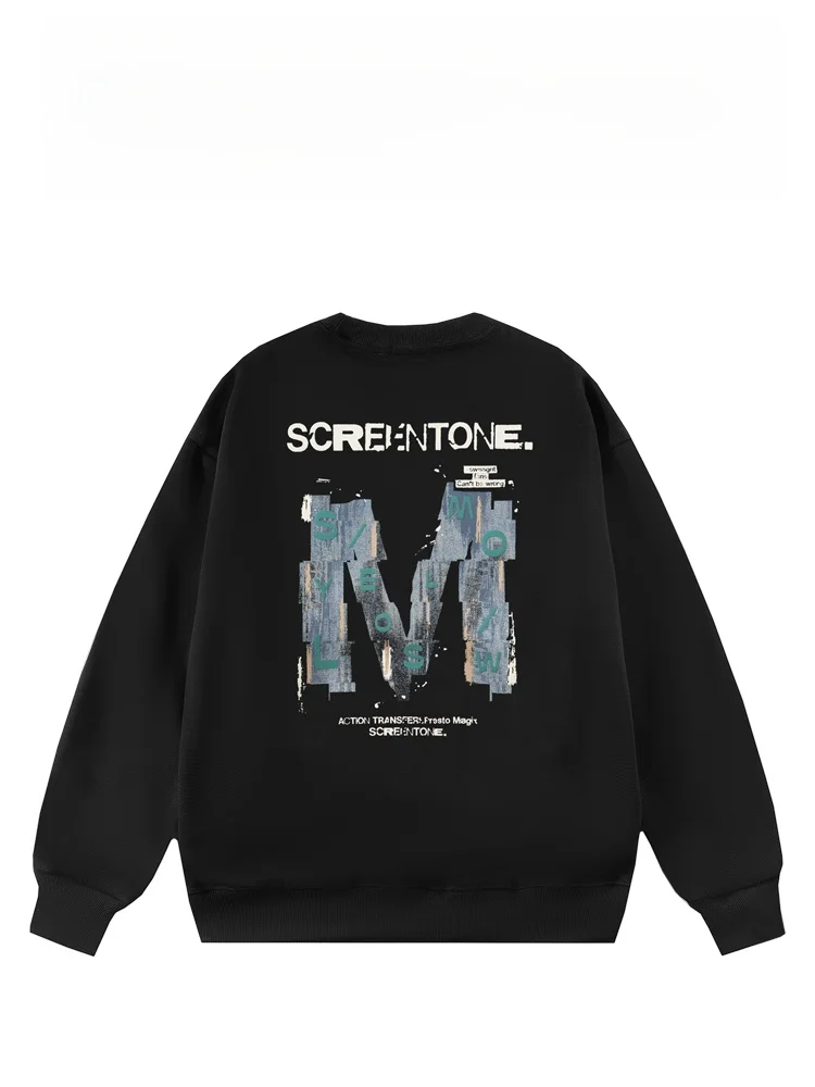 

BAIRBAOLIY Роскошный мужской свитшот с круглым вырезом в американском уличном стиле, универсальная модная одежда для пар