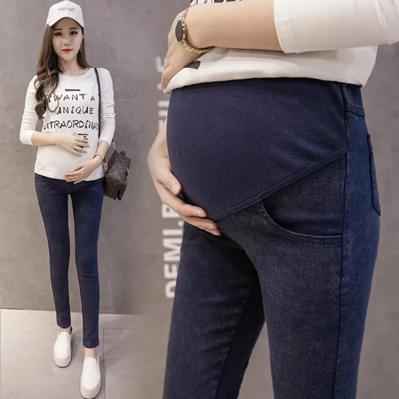 3XL Maternity Jeans Skinny Pants Capris For Pregnant Women Plus High Waist Leggings Pregnancy Clothes Winter Maternity Clothing