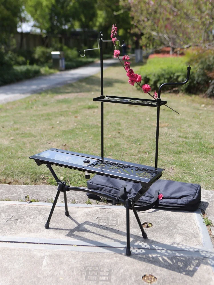 Mesa de té para exteriores de 0,5 unidades, mesa de Camping de aluminio, sistema táctico, mesa de almacenamiento individual plegable IGT portátil ampliable