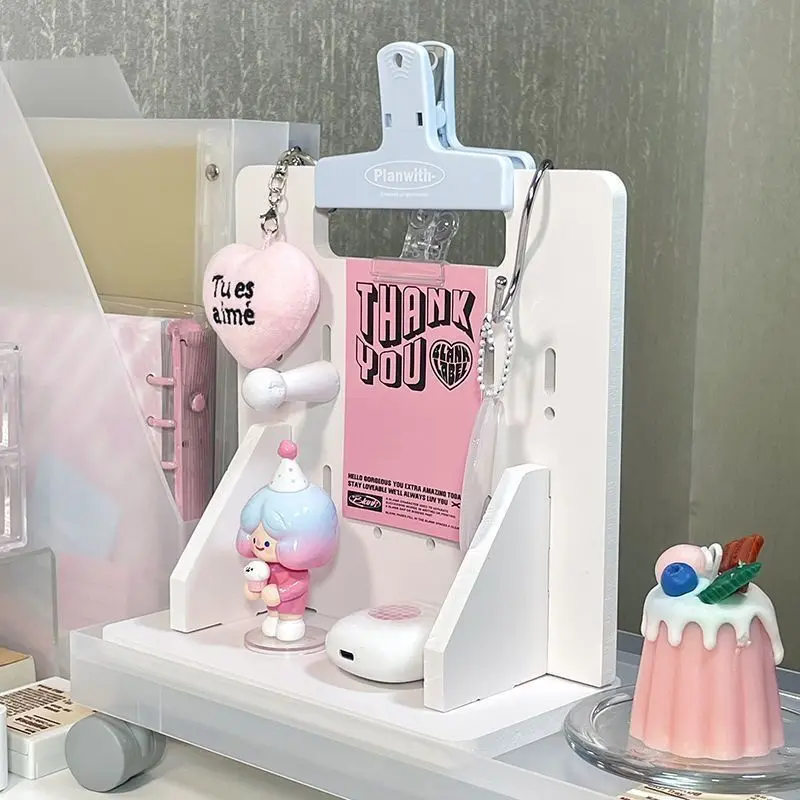 Mini Hole Board Desktop Storage Shelf Ins Aesthetic Desk Organizer Dormitory Sundries Holder Cute Doll Display Home Decoration