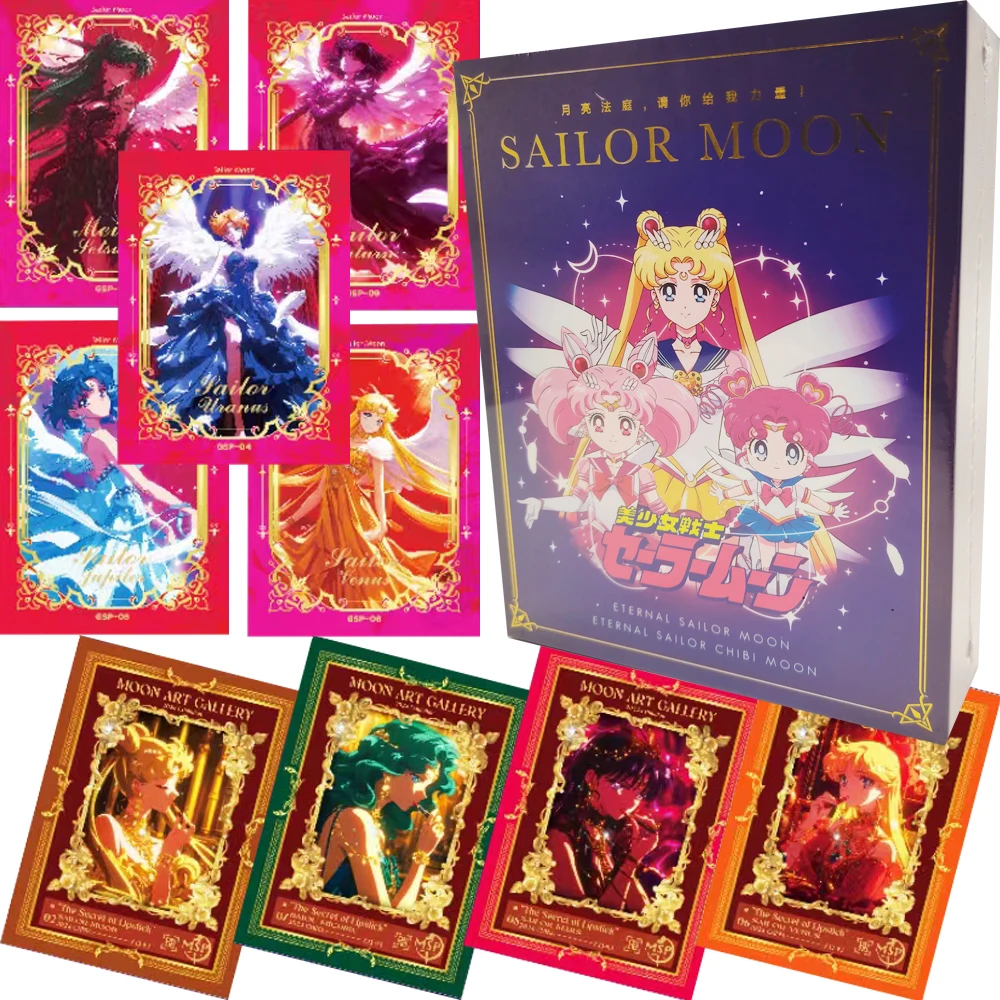 

Sailor Moon Collection Cards Anime Pretty Girl Tsukino Usagi Limited Edition Special-shaped Pearl Relief Inlaid Cards Kids Gifts