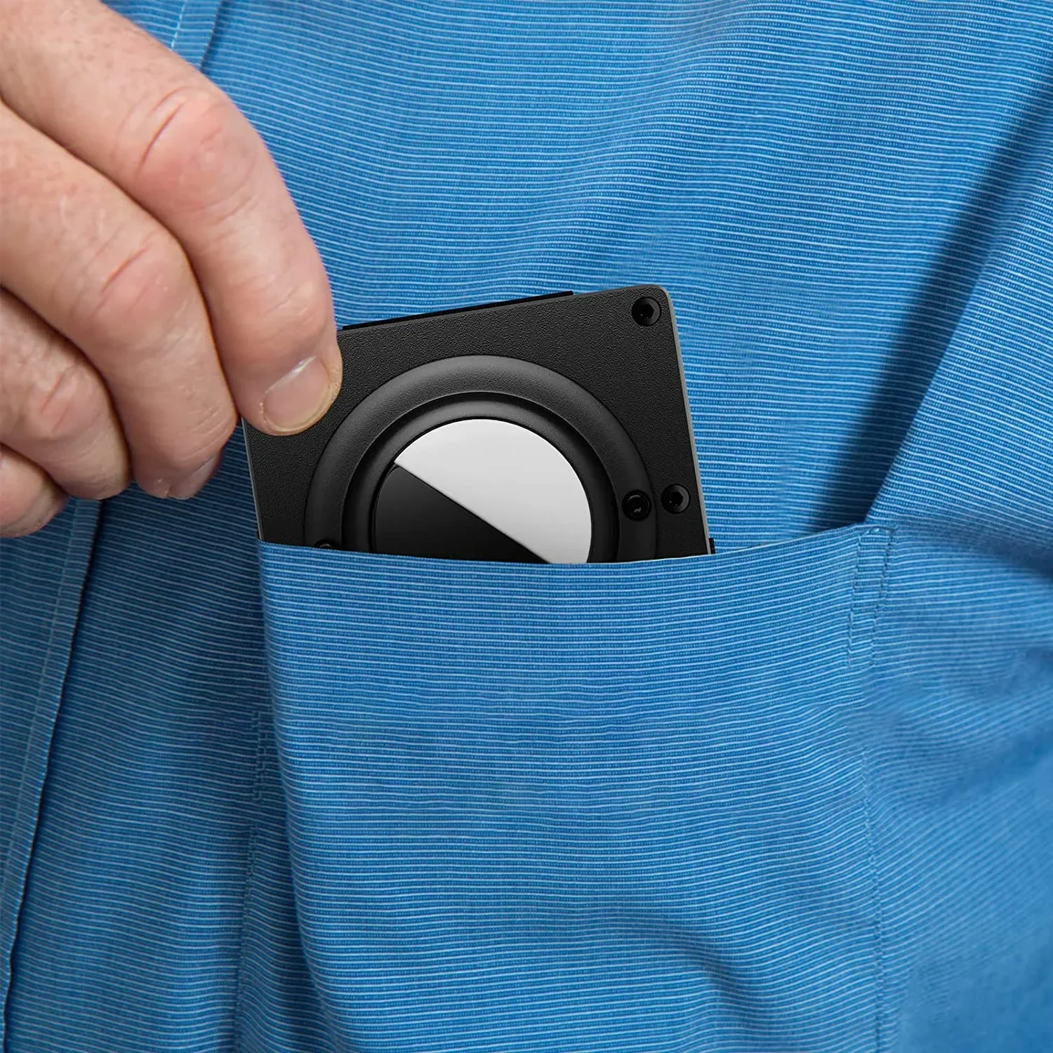 เคสอลูมิเนียม RFID แบบบางสําหรับที่ใส่บัตรเครดิต Apple Airtag กระเป๋าสตางค์ผู้ชายโลหะพร้อมที่ใส่นามบัตรและแท็กอากาศสายเงินสด