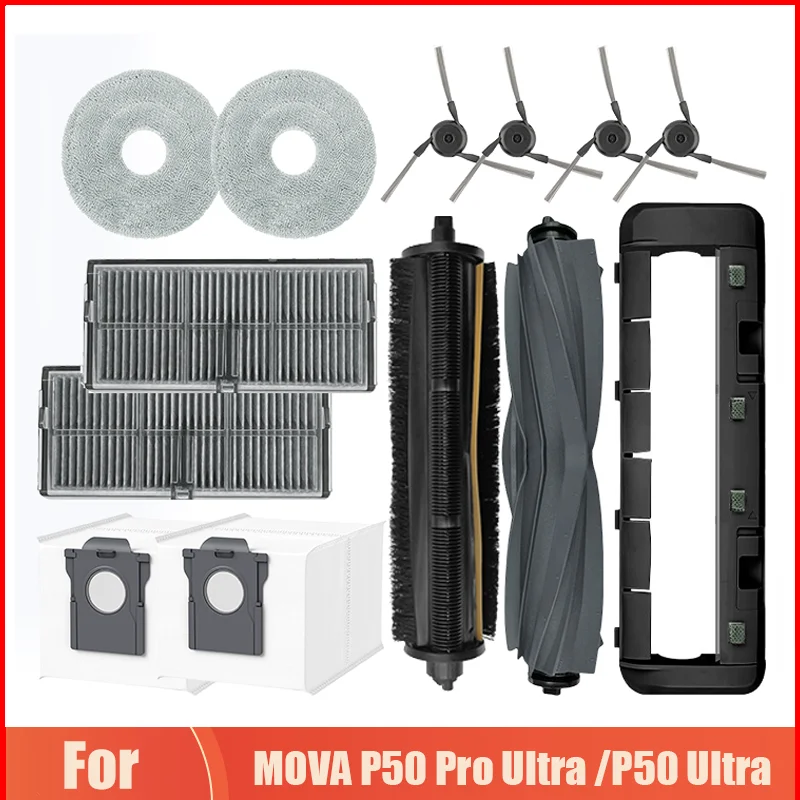 Ersatzteile FÜR MOVA P50 Pro Ultra /P50 Ultra Roboter-Staubsauger Hauptbürsten Filter Seitenbürsten Mopptücher Taschen