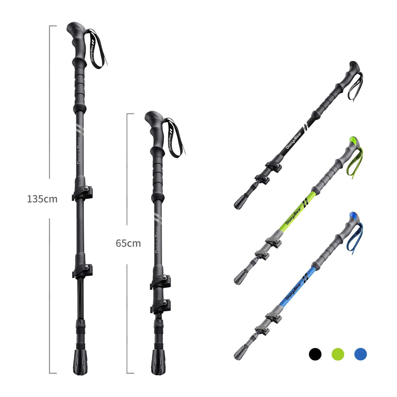 Carbon Fiber Aluminum Alloy Ultra-Light Telescopic Trekking Pole for Men and Women Outdoor Climbing Equipment