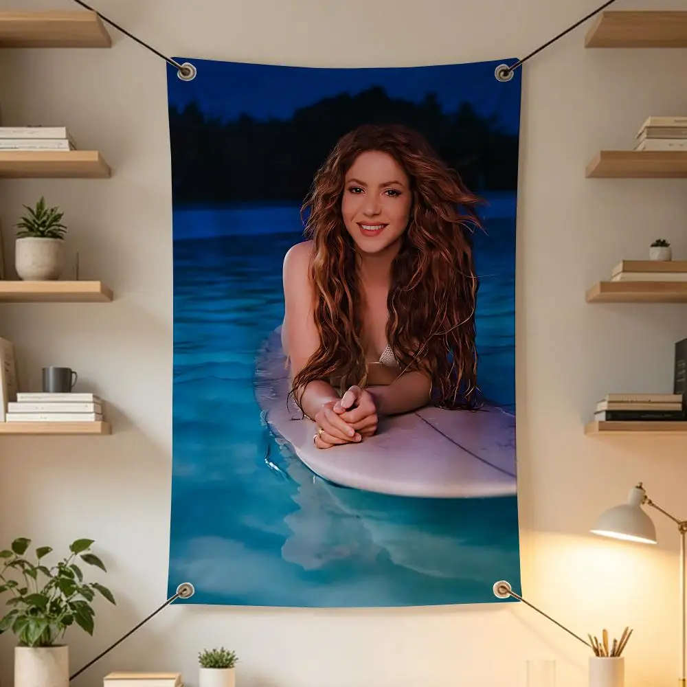 Banderas Singer S-Shakira, decoraciones para exteriores, bares musicales, interiores del hogar, decoraciones para patios y jardines
