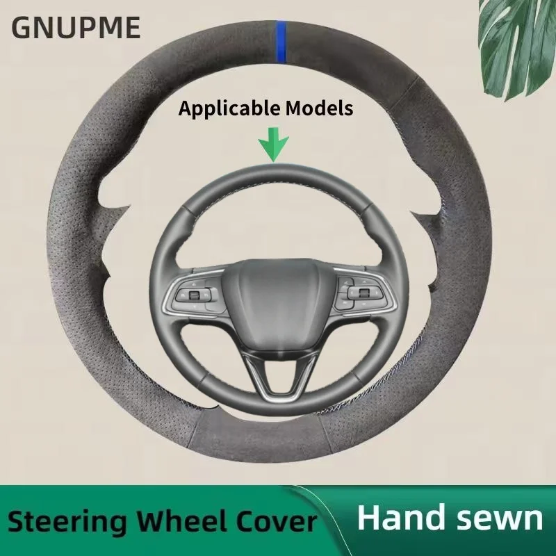 

Custom Black Suede Leather Car Steering Wheel Cover For Buick Regal Verano Envision Encore GX Envision Plus 20-24 Auto Interior