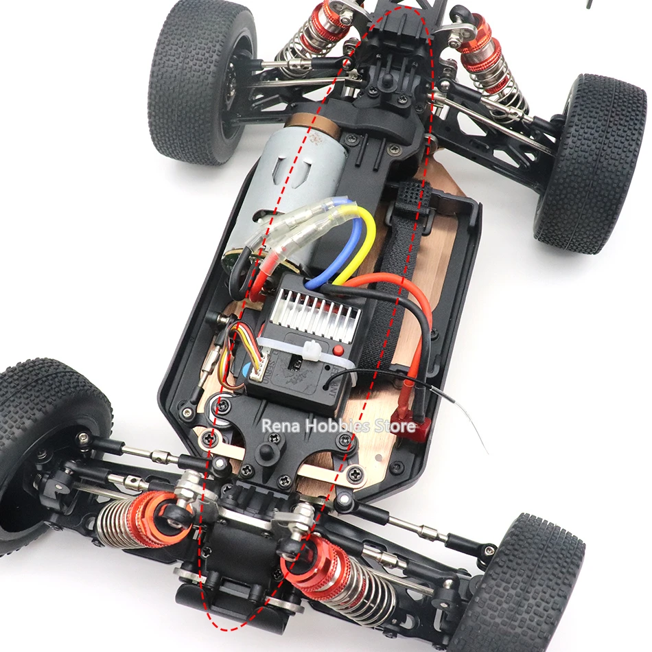 Retrofit Car Shell Body Tail Shock Absorber Second Floor Panel Upgrade Parts Kit for Wltoys 144001 144010  1/14 RC Buggy