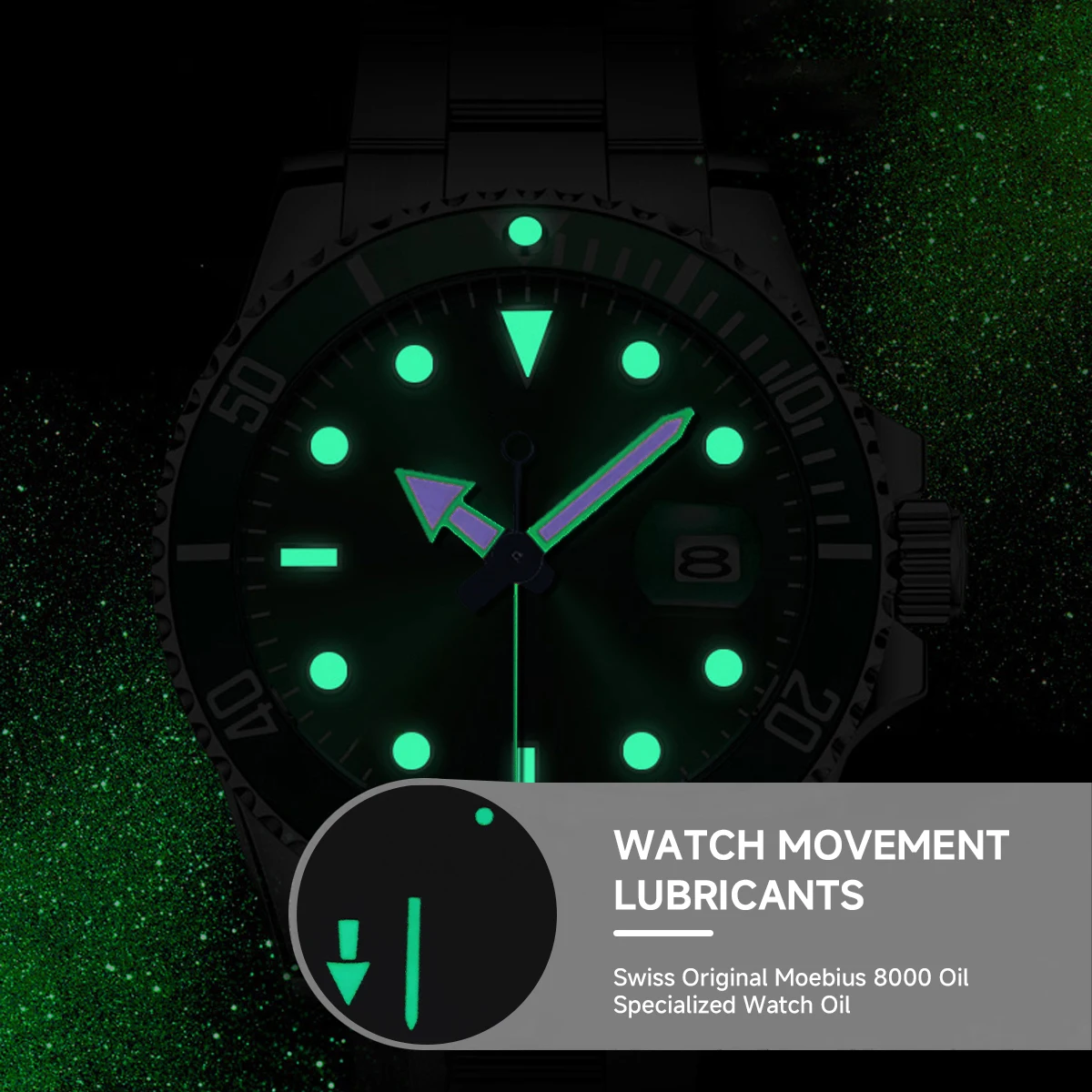 NH35 NH36 зеленые светящиеся стрелки для часов с автоматическим механизмом, аксессуары для часов, детали для часов/указатели для наручных часов