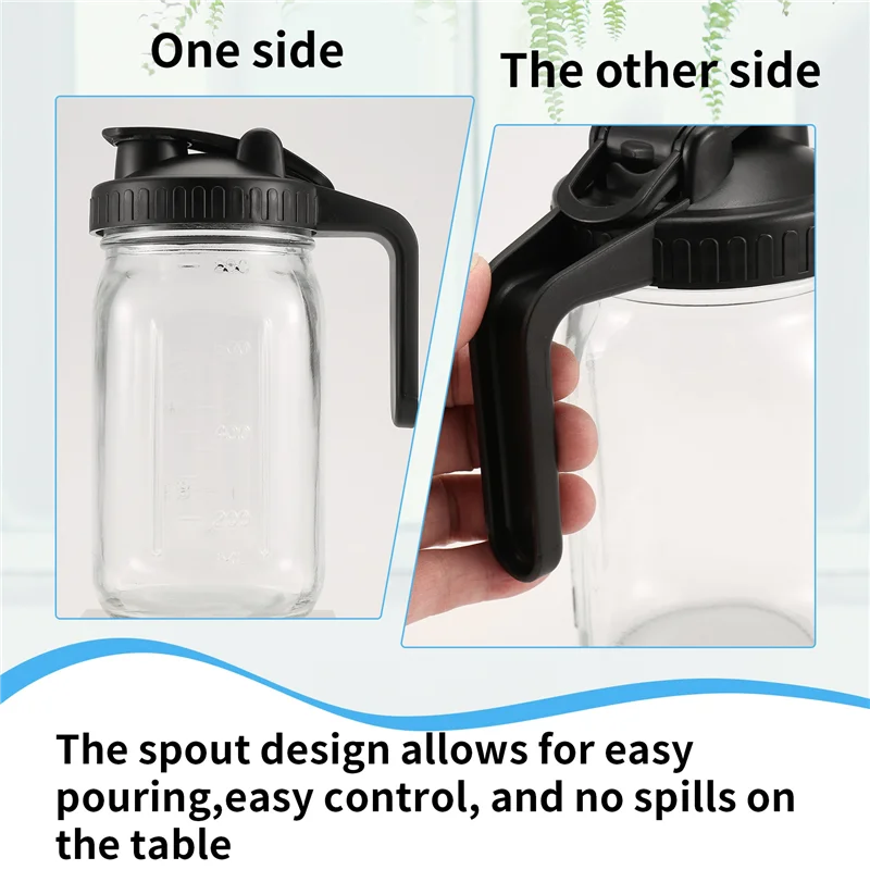 

2025 Trendbreast Milk Pitcher Graduated Mason Jar Seal For Juice,Milk,Coffee,Tea,Lemonade,Drink