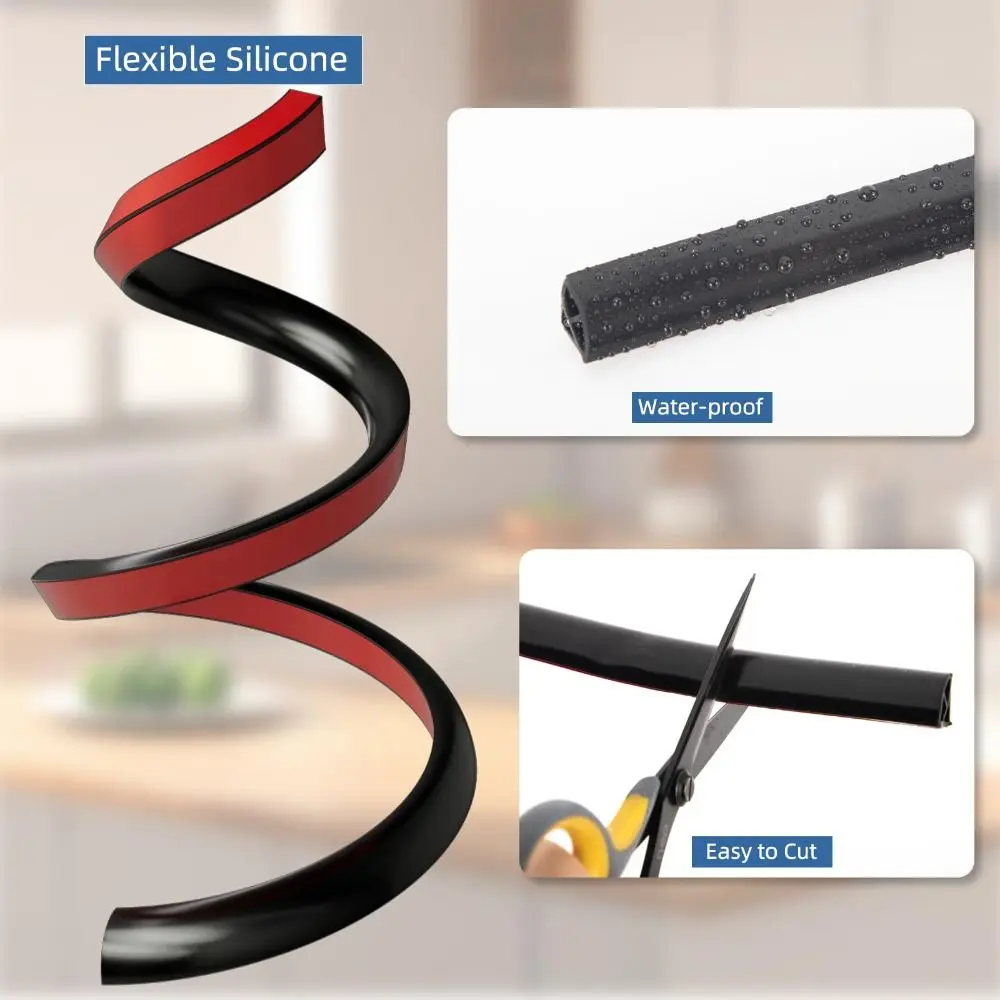 Peel and Stick Quarter Round Molding Wall Corner Protection Self-adhesive Baseboard Trim TPE Bendable Floor Shoe Molding