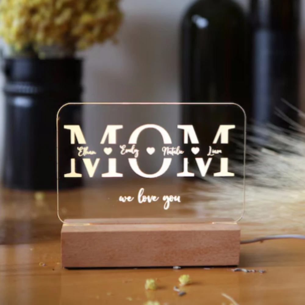 

Personalized 3D Night Light Customized Text for Mother's Day 3D Nightlight Gifts for Mom Gift for Mommy Mother's Day Gift 2024